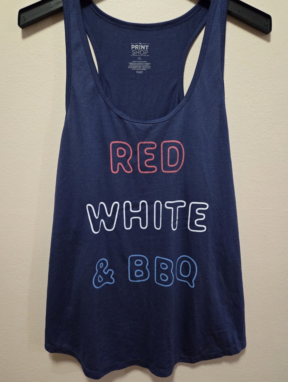 Women's Navy 'Red White & BBQ' Tank Top